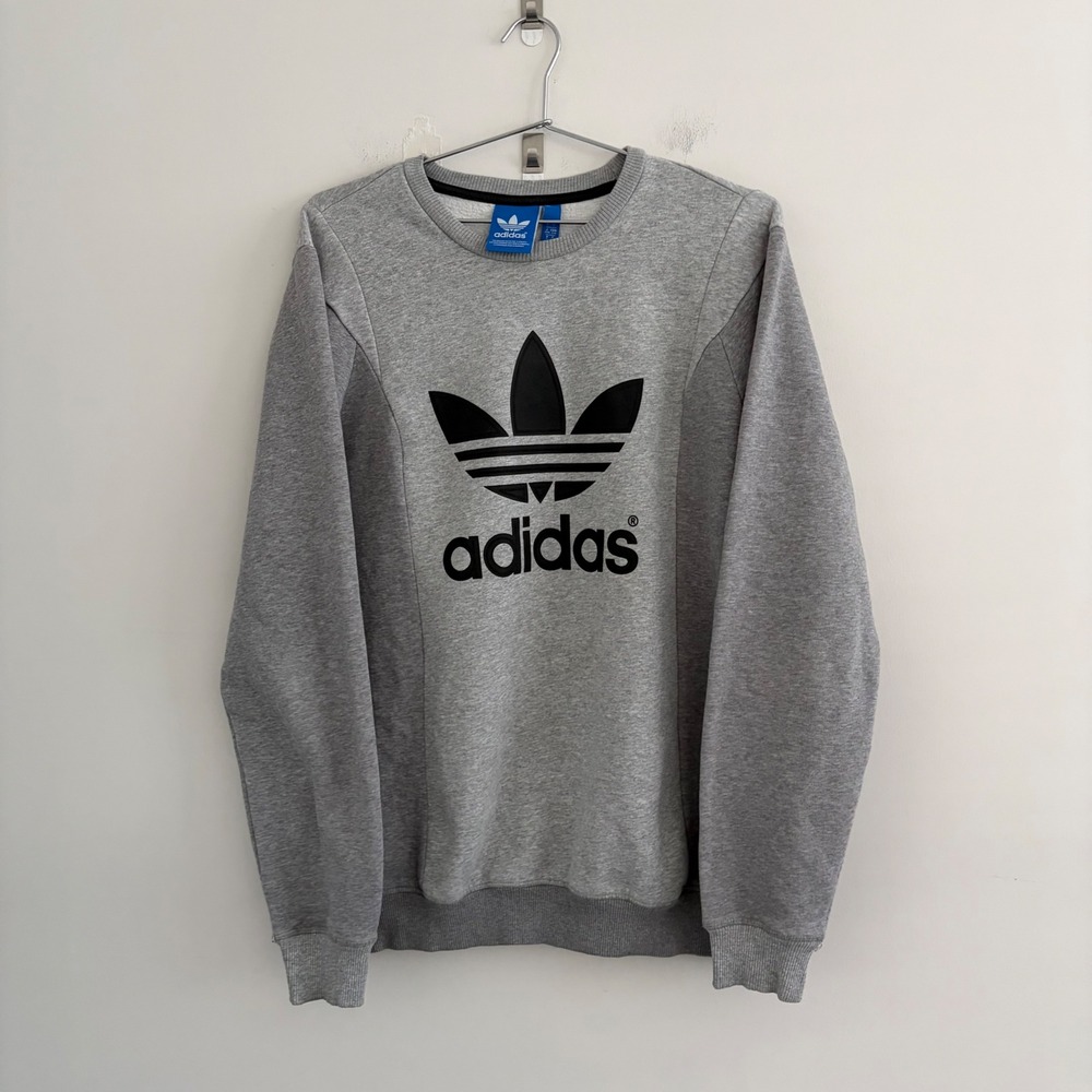 Adidas Originals Trefoil Crewneck Sweatshirt Gray Mens Large